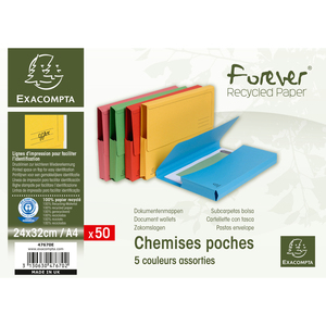 EXACOMPTA Pochette documents FOREVER, A4, assorti