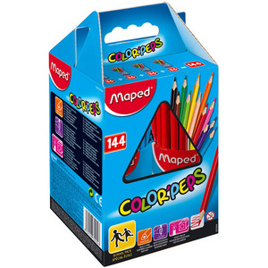 Maped Crayons de couleur COLOR'PEPS, pack scolaire de 144