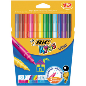 BIC KIDS Feutre Visa, étui en carton de 12  - 90073