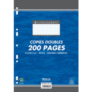 CONQUERANT SEPT Copies doubles 170 x 220 mm,Seyès, 200 pages