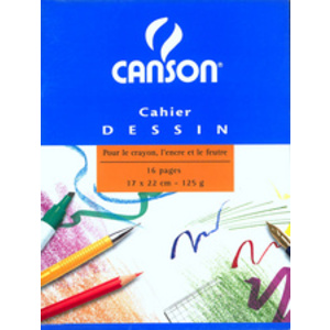 CANSON Cahier à dessin, uni, 125 g/m2, 170 x 220 mm