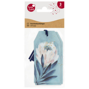 SUSY CARD Etiquette cadeau carré 'Swan lake flower'