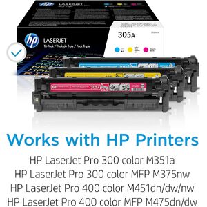 hp Toner hp 305A pour Color LaserJet MFP M451dw, 3 couleurs