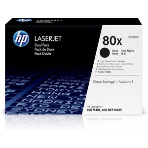 hp Toner 80X pour hp LaserJet Pro 400, noir, HC, pack double