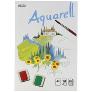 herlitz Bloc de papier aquarelle, 210 x 298 mm, contenu: 20