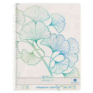 herlitz Cahier spiralé GREENline Ginkgo, A4, quadrillé