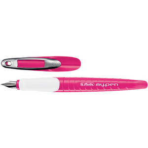 herlitz Stylo plume my.pen, largeur de plume: L, rose/blanc
