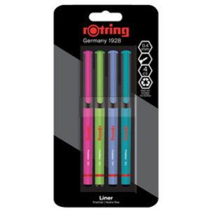 rotring Fineliner, largeur de tracé: 0,4 mm, blister de 4