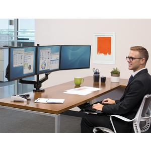 Fellowes Bras porte-écrans triple Platinum, noir