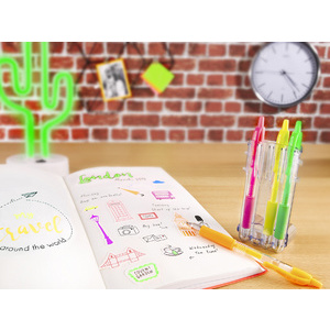 PILOT Stylo à encre gel G2 07 Néon Set2Go, étui de 4