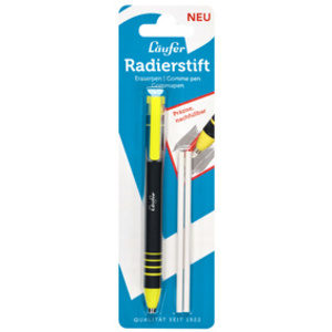 Läufer Stylo-gomme en plastique, 2 gommes de rechange, vert