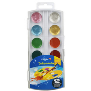 Läufer Boîte de peinture en pastille, plastique,8+4 couleurs