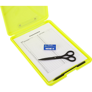 Läufer Porte-bloc à pince Safety, avec compartiment, jaune