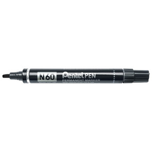 Pentel Marqueur permanent N60, pointe biseautée, rouge  - 11620