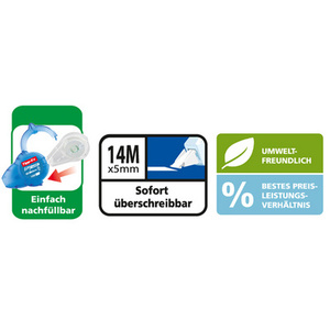 Tipp-Ex Cassette de recharge pour correcteur 'Easy Refill'  - 48900