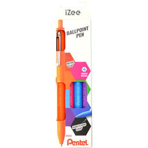 Pentel Stylo à bille rétractable iZee, étui de 4, BASIC