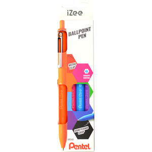 Pentel Stylo à bille rétractable iZee, étui de 4, TREND
