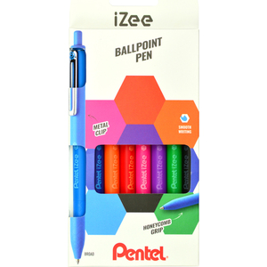Pentel Stylo à bille rétractable iZee, étui de 8