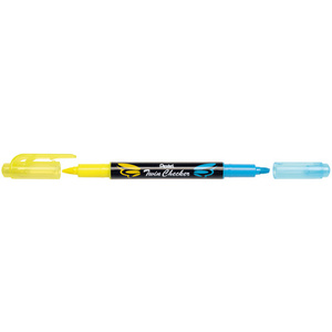 Pentel Surligneur 'TWIN CHECKER', 2 pointes, jaune / vert