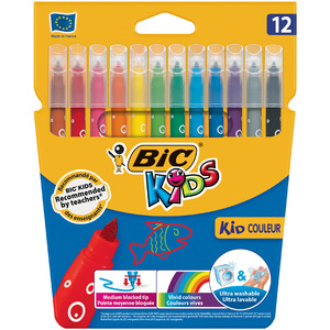 BIC KIDS Feutre Kid Couleur medium, étui en carton de 12  - 90866