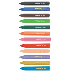 BIC Crayon de cire Plastidecor Triangle, étui de 12