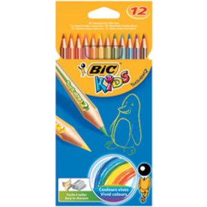 BIC KIDS Crayons de couleur Tropicolors 2, étui carton de 12