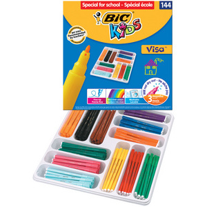 BIC KIDS Feutre Visa, Class Pack de 144 pièces