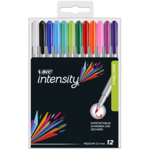 BIC Stylo feutre Intensity Medium, étui de 12, assorti