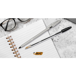 BIC Recharge pour stylo à bille Cristal RE'NEW, S, noir