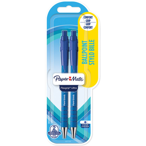 Paper:Mate Stylo à bille FlexGrip Ultra, blister de 2, bleu
