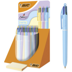 BIC Stylo à bille 4 Colours Pastel, présentoir de 30