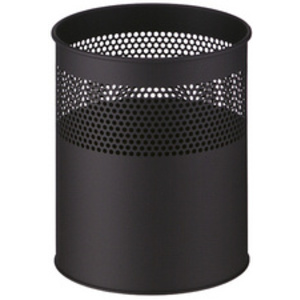 helit Corbeille à papier en acier 'the dot', 15 L, noir