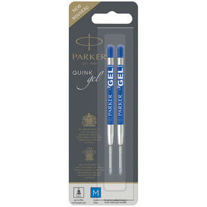 PARKER Recharge QUINK gel, tracé: M, blister de 2, bleu