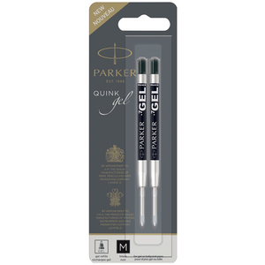 PARKER Recharge QUINK gel, tracé: M, blister de 2, noir