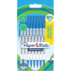 Paper:Mate Stylo à bille Kilometrico, blister de 8, bleu