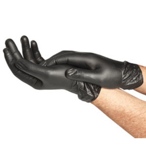 Spontex Gant en vinyle Extra Black, taille: L, noir