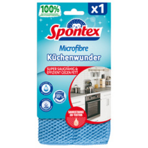 Spontex Chiffon épais microfibre Küchenwunder 3D, bleu