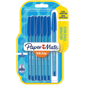 Paper:Mate Stylo à bille InkJoy 100, blister de 8, bleu