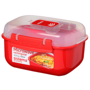 Sistema Boîte pour micro-ondes RECTANGULAR, 525 ml, rouge