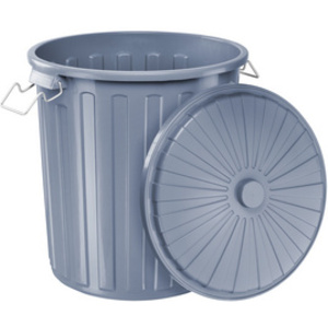 helit Poubelle 'the big boy' avec couvercle, gris, 73 litres