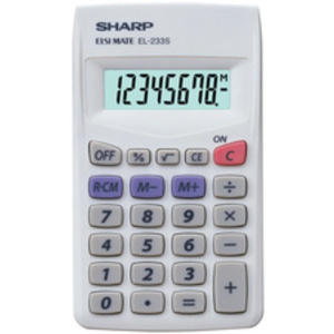 SHARP Calculatrice modèle EL 233S, alimentation par batterie