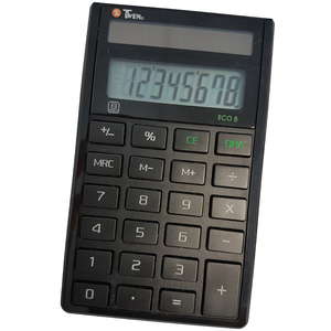 TWEN Calculatrice de bureau ECO 8, écran LCD à 8 chiffres,