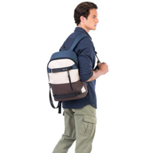 BESTLIFE Urban Sac à dos laptop COL SKATE, bleu/beige/marron