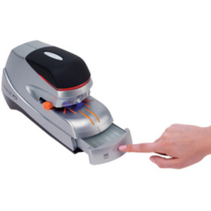 Rapid Agrafeuse électrique Optima 60E, blanc/gris/bleu