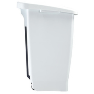 CEP Poubelle mobile à pédale en plastique, 60 litres, blanc