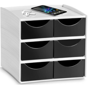 CEP Mini module de rangement MyCube, 6 tiroirs, blanc / noir