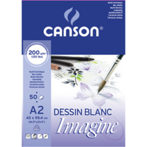 CANSON Bloc à dessin Imagine, format A2, 200 g/m2