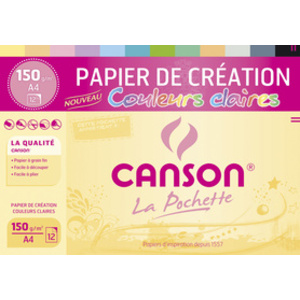 CANSON Papier de création, A4, 150 g/m2, couleurs claires