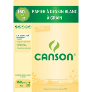 CANSON Bloc de papier à dessin, A4, 160 g/m2, blanc