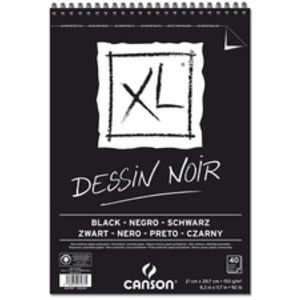 CANSON Bloc à croquis et études XL Noir, A4, noir
